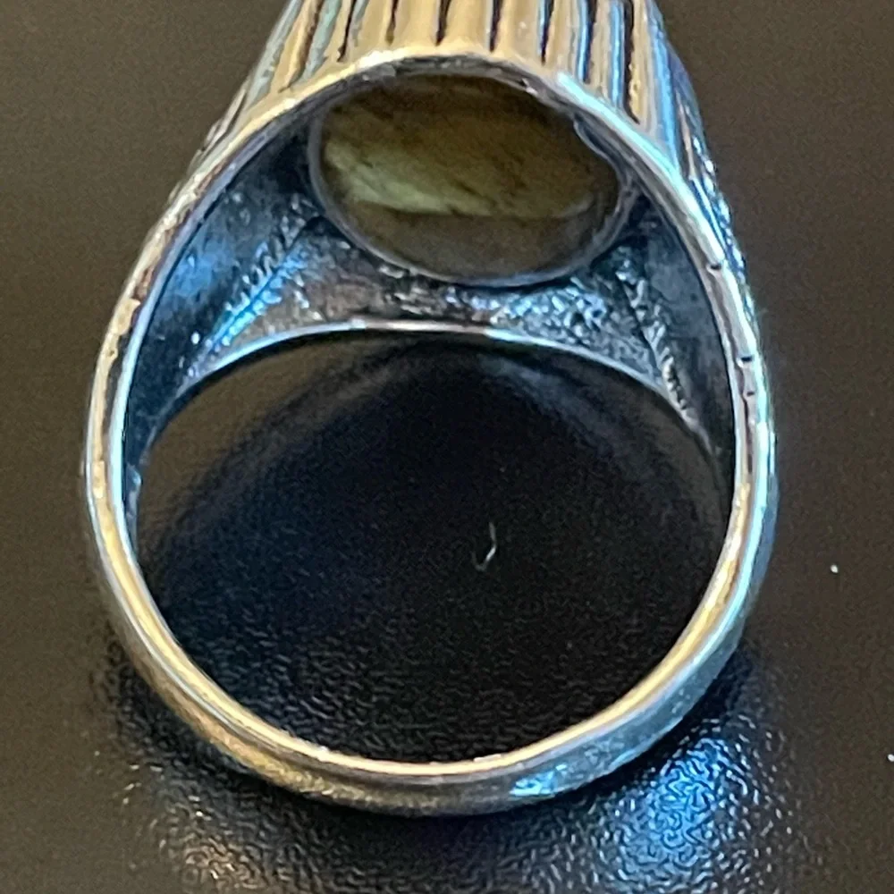 Men's Silver Ring with Brown Tiger's Eye Stone